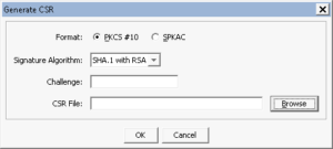 Screenshot - generate CSR
